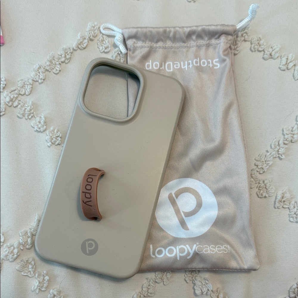 Loopy Case Beige Phone Case with Brown Loop